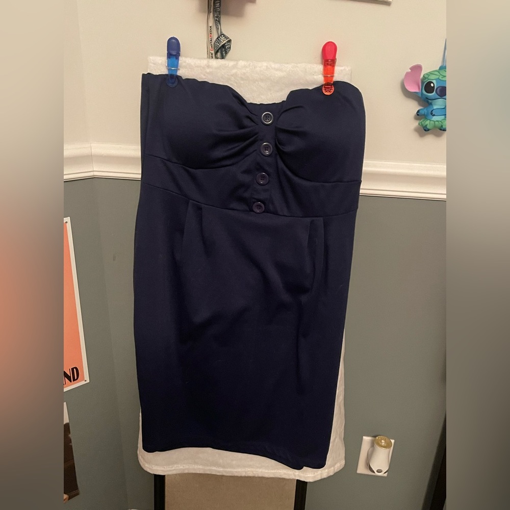 Torrid Navy Strapless Dress